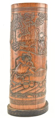 Lot 103 - 19TH CENTURY JAPANESE BAMBOO BRUSH POT