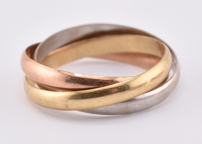 Lot 420 - THREE 9CT GOLD & GEM SET RINGS & 14CT RUSSIAN WEDDING BAND