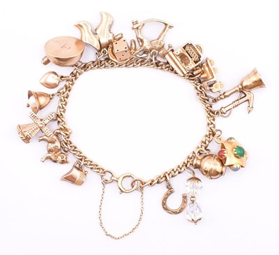 Lot 29 - 9CT GOLD CHARM BRACELET