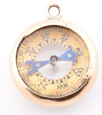 Lot 25 - GOLD DUAL COMPASS & BAROMETER PENDANT