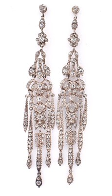 Lot 95 - ANTIQUE PASTE PENDANT EARRINGS