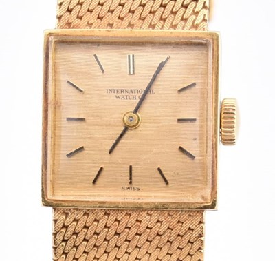 Lot 22 - HALLMARKED 18CT GOLD INTERNATIONAL WATCH COMPANY WRISTWATCH