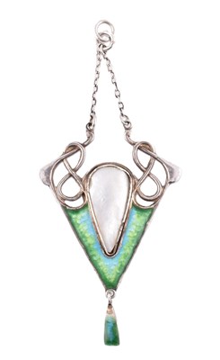 Lot 36A - SILVER & ENAMEL ART NOUVEAU NECKLACE PENDANT