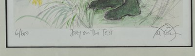 Lot 144 - SUE MACARTNEY SNAPE - 'DAY ON THE TEST' - LIMITED EDITION FISHING PRINT
