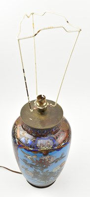 Lot 171 - PAIR OF 20TH CENTURY JAPANESE CLOISONNE VASE LAMP BASES 二十世纪日本珐琅灯座一对