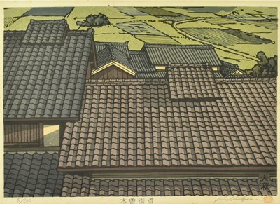 Lot 37 - KATSUYUKI NISHIJIMA (B. 1945) - ROOF OF SHOGOIN TEMPLE