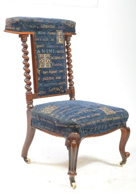 Lot 1046 - VICTORIAN MAHOGANY PRIE DIEU PRAYER CHAIR