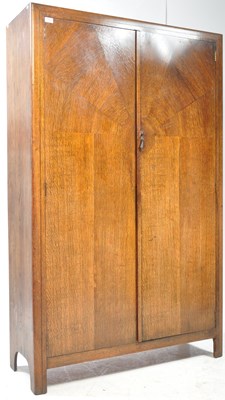 Lot 1047 - CIRCA 1930S ART DECO OAK VENEER BACHELORS WARDROBE