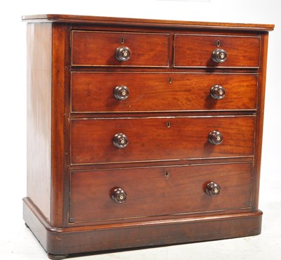 Lot 1050 - 19TH CENTURY VICTORIAN MAHOGANY CHEST OF DRAWERS