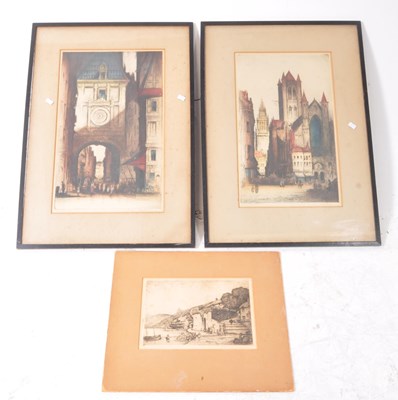 Lot 1031 - THREE 20TH CENTURY EDWARD SHARLAND ETCHINGS