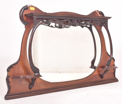 Lot 536 - ART NOUVEAU MAHOGANY & EBONISED WOOD OVER MANTEL MIRROR