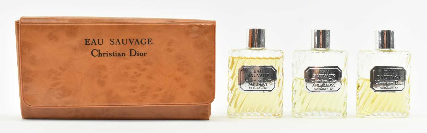 Lot 48 - CHRISTIAN DIOR - EAU SAUVAGE - VINTAGE SET OF THREE AFTERSHAVES