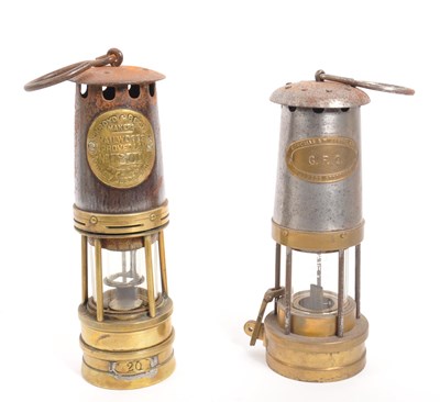 Lot 242 - TWO VINTAGE 20TH CENTURY BRASS SAFETY MINERS' LAMPS