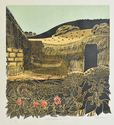 Lot 60 - ROBERT TAVENER - HARVESTING NEAR GLYNDEBOURNE, SUSSEX