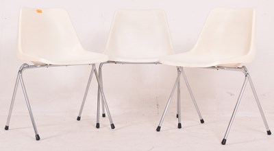 Lot 552 - ROBIN DAY X HILLE FURNITURE - THREE MID CENTURY ACRYLIC & CHROME CHAIRS