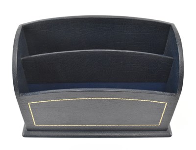 Lot 113 - JARROLDS KNIGHTSBRIDGE - MOROCCO LEATHER DESK SET IN NAVY