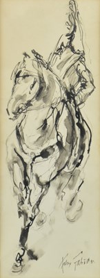 Lot 122 - FELIX FABIAN - HORSE & RIDER - PEN & INK STUDY