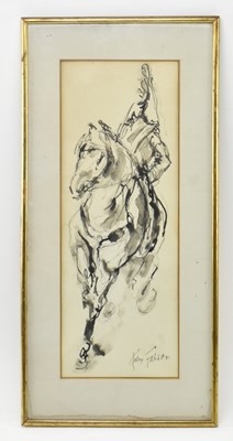 Lot 122 - FELIX FABIAN - HORSE & RIDER - PEN & INK STUDY
