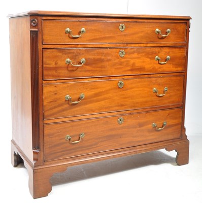 Lot 985 - 19TH CENTURY GEORGE III MAHOGANY CHEST OF DRAWERS