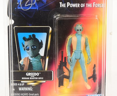 Lot 332 - STAR WARS - PAUL BLAKE (GREEDO) - SIGNED MOC CARDED ACTION FIGURE