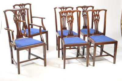 Lot 990 - SET OF SIX EARLY 20TH MAHOGANY CHIPPENDALE STYLE DINING CHAIRS