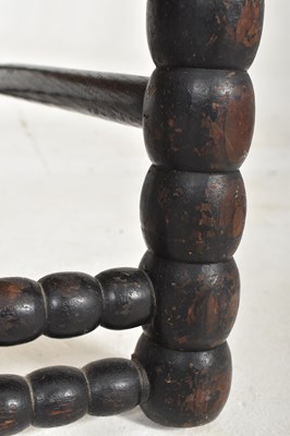Lot 406 - ARTS & CRAFTS CIRCA 1900 EBONISED WOOD BOBBIN TURNED CHAIR