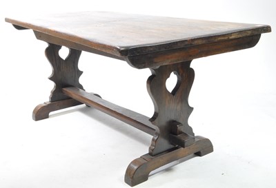 Lot 984 - EARLY 20TH CENTURY OAK REFECTORY TABLE