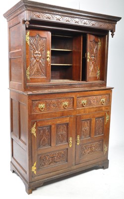 Lot 979 - 19TH CENTURY VICTORIAN CARVED COURT CUPBOARD SIDEBOARD