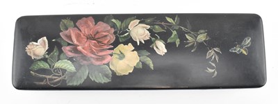 Lot 136 - COLLECTION OF VINTAGE CHINOISERIE BLACK LACQUER WARE INCL. TRAYS & FANS