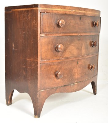 Lot 944 - VICTORIAN 19TH CENTURY MAHOGANY BOW FRONT CHEST OF DRAWERS