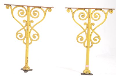 Lot 934 - PAIR OF 19TH CENTURY VICTORIAN CAST IRON WALL TABLE BASE BRACKETS