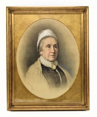 Lot 380 - RICHARD HOLLINGDALE (1850-1899) - PASTEL ON PAPER PORTRAIT PAINTING