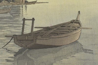 Lot 205 - AFTER KAWASE HASUI - MITO BEACH WOODBLOCK PRINT, 20TH CENTURY 川瀬 巴水 三津 長浜