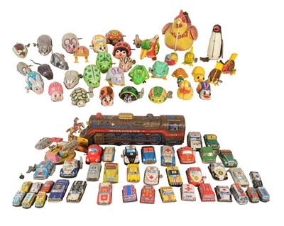 Lot 105 - COLLECTION OF VINTAGE TIN PLATE & CLOCKWORK TOYS