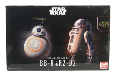 Lot 367 - STAR WARS - BAN DAI 1/12 SCALE BB8 & R2D2 MODEL KIT