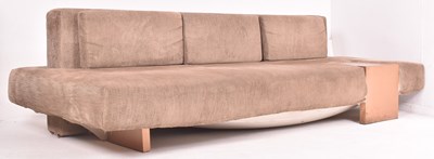 Lot 415 - LARGE CONTEMPORARY DESIGN VELVET LIKE LOUNGE SOFA