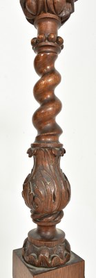 Lot 404 - 19TH CENTURY CARVED MAHOGANY BARLEY TWIST TORCHERE PLANT STAND