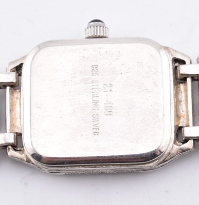 Lot 293 - SILVER ONYX & MARCASITE WRISTWATCH