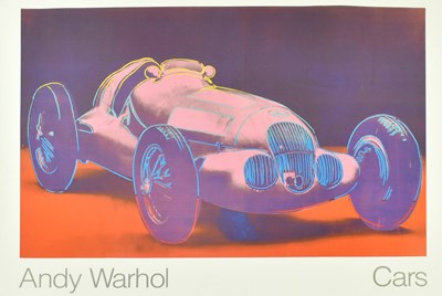 Lot 53 - ANDY WARHOL - "CARS" 1937 MERCEDES-BENZ W 125 POSTER - CIRCA 1980S