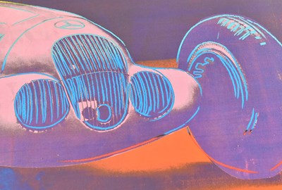 Lot 53 - ANDY WARHOL - "CARS" 1937 MERCEDES-BENZ W 125 POSTER - CIRCA 1980S