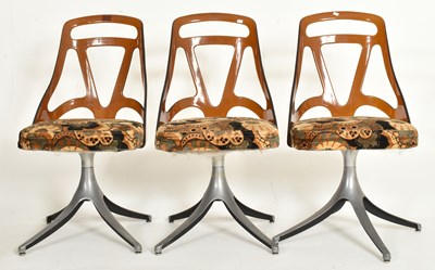 Lot 422 - GRAFTON, USA - SIX MID CENTURY METAL & ACRYLIC DINING CHAIRS
