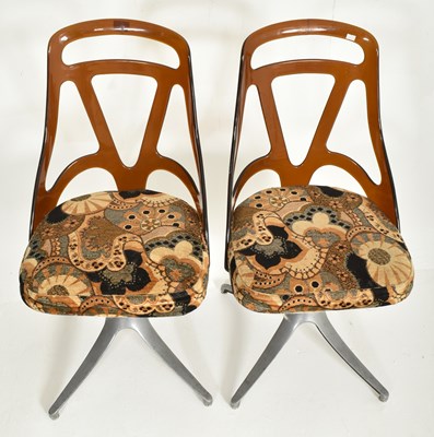 Lot 422 - GRAFTON, USA - SIX MID CENTURY METAL & ACRYLIC DINING CHAIRS