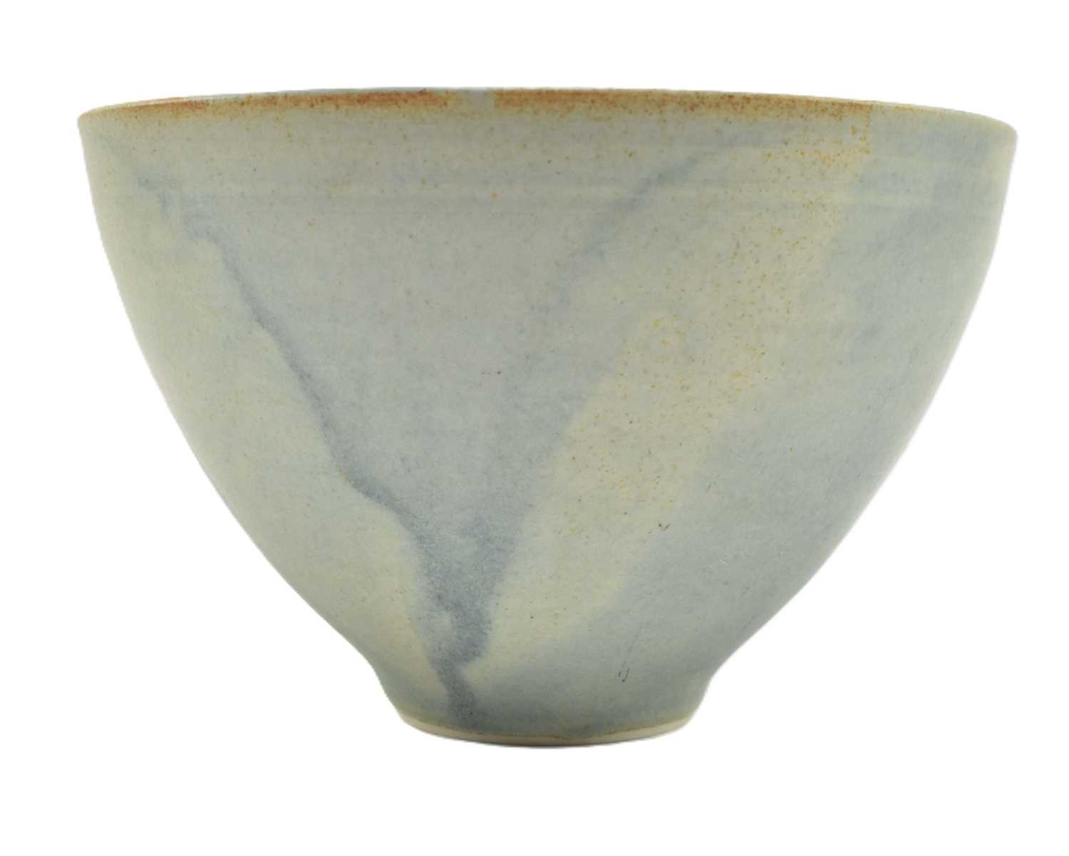 Lot 127 - ANNETTE FUCHS - PALE BLUE GLAZED STUDIO POTTERY STONEWARE BOWL