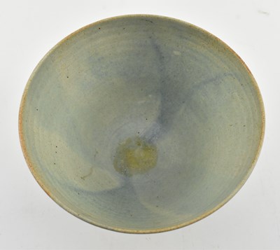 Lot 127 - ANNETTE FUCHS - PALE BLUE GLAZED STUDIO POTTERY STONEWARE BOWL