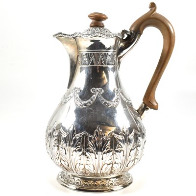 Lot 26 - VICTORIAN 19TH CENTURY HALLMARKED SILVER LIDDED JUG