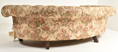 Lot 438 - 19TH CENTURY VICTORIAN HOWARD & SON STYLE CRESCENT LARGE CHESTERFIELD SOFA SETTEE