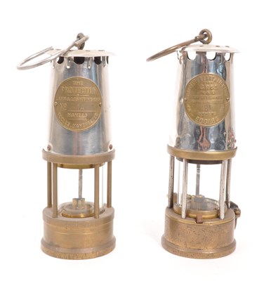 Lot 246 - ECCLES - TWO BRASS METAL VINTAGE 20TH CENTURY SAFETY MINERS' LAMPS