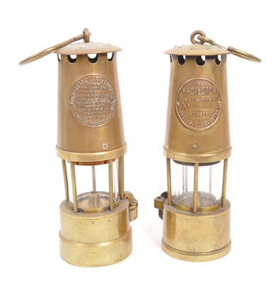 Lot 247 - ECCLES - TWO BRASS VINTAGE 20TH CENTURY SAFETY MINERS' LMAPS