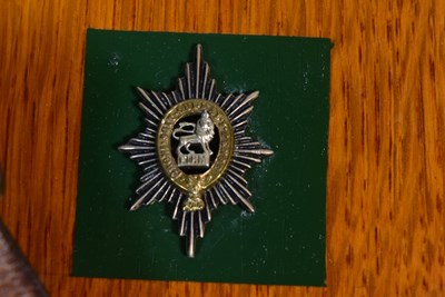 Lot 263 - THE WORCESTERSHIRE REGIMENT PLAQUE WITH SAM BROWNE SWORD FROG