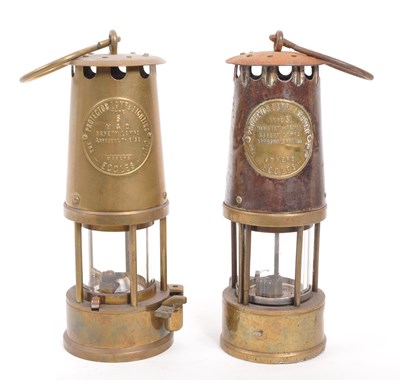 Lot 249 - ECCLES - TWO BRASS VINTAGE 20TH CENTURY SAFETY MINERS LAMPS